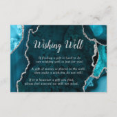 Carte D'accompagnement Teal and Silver Agate Wedding Wishing Well (Devant)