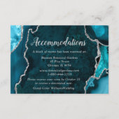 Carte D'accompagnement Teal Blue and Silver Agate Wedding Accommodations (Devant)