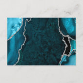Carte D'accompagnement Teal Blue and Silver Agate Wedding Reception (Dos)