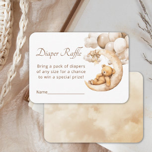 Carte D'accompagnement Teddy Bear au-dessus de la lune Baby shower de cha