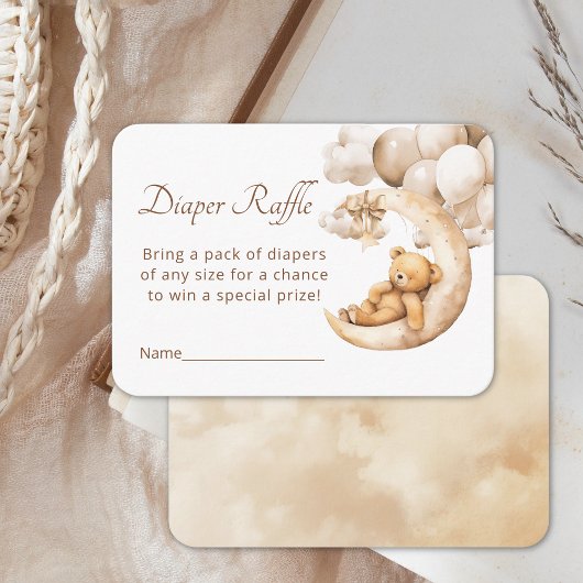 Carte D'accompagnement Teddy Bear au-dessus de la lune Baby shower de cha