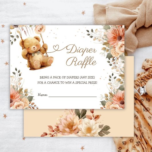 Carte D'accompagnement Teddy Bear Automne Baby shower d'automne Déchets R