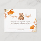 Carte D'accompagnement Teddy Bear Automne Floral Diaper Raffin (Devant)