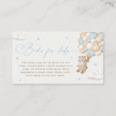 Carte D'accompagnement Teddy Bear avec Ballons Bleus Demande de réservati (Devant)