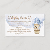 Carte D'accompagnement Teddy Bear Baby Boy Bear Baby shower (Devant)