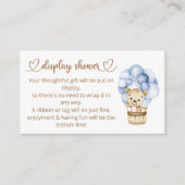 Carte D'accompagnement Teddy Bear Baby Boy Bear Baby shower (Devant)