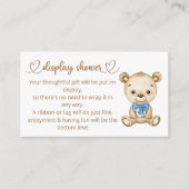 Carte D'accompagnement Teddy Bear Baby Boy Bear Baby shower (Devant)