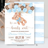 Carte D'accompagnement Teddy Bear Baby shower Nous pouvons à peine attend