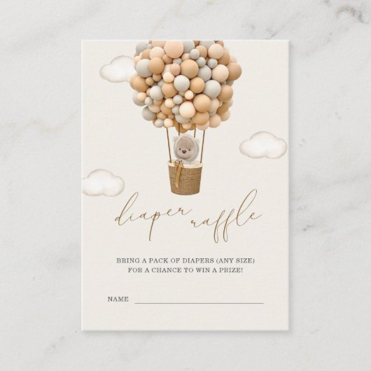 Carte D'accompagnement Teddy Bear Baby shower tombole de couche (Devant)