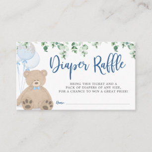 Carte D'accompagnement Teddy Bear Balloon Eucalyptus Déchets Ticket