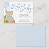 Carte D'accompagnement Teddy Bear Balloon Greenery Baby Book Demande (Devant / Derrière)
