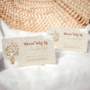 Carte D'accompagnement Teddy Bear Balloon How Big is Mommy's Belly