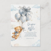 Carte D'accompagnement Teddy Bear Blue Balloons Clouds Baby Boy (Devant)