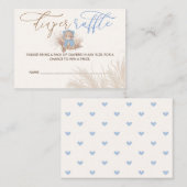 Carte D'accompagnement Teddy Bear Blue Boy Baby shower Déchets Raffle (Devant / Derrière)