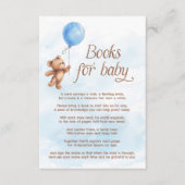 Carte D'accompagnement Teddy Bear Blue Boy Books for Baby (Devant)