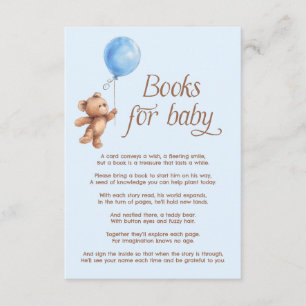 Carte D'accompagnement Teddy Bear Blue Boy Books for Baby