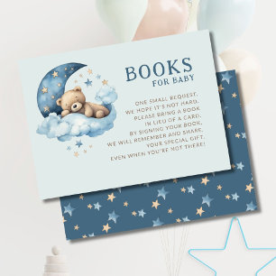 Carte D'accompagnement Teddy Bear Blue Over the Moon Livres pour bébé