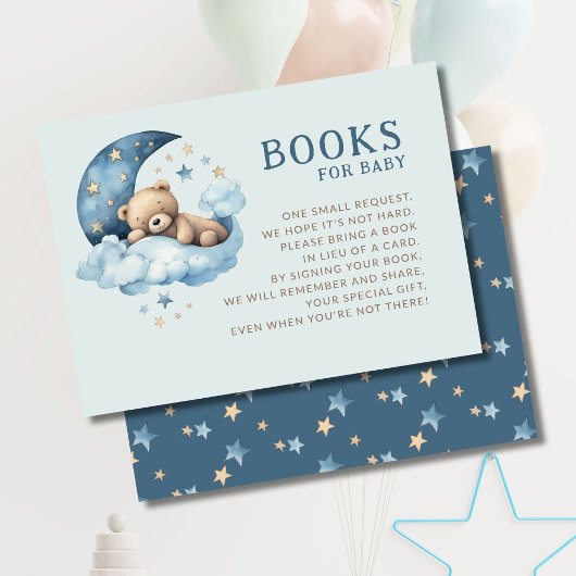 Carte D'accompagnement Teddy Bear Blue Over the Moon Livres pour bébé