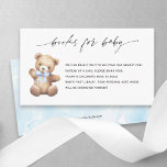 Carte D'accompagnement Teddy Bear Blue Ribbon Livres pour Baby Boy<br><div class="desc">Découvrez le charme de PixeliaDesigns Teddy Bear avec ruban bleu Livres pour Baby Boy Shower! Ces Cartes à carreaux de Baby shower à couches présentent une aquarelle attachante illustrant un ours en peluche en peluche orné d'un ruban bleu. Mesurant 3, 5 x 2 pouces, elles sont à la fois adorables...</div>