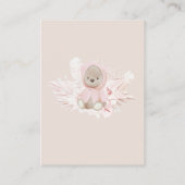 Carte D'accompagnement Teddy Bear Boho Girl Baby shower deviner le ventre (Dos)