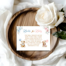 Teddy Bear Books for Baby Card for Gender Reveal
