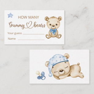 Carte D'accompagnement Teddy Bear Boy Baby Bear Baby shower