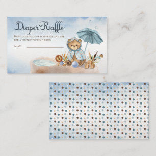 Carte D'accompagnement Teddy Bear Boy Baby shower Déchets Raffle