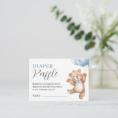 Carte D'accompagnement Teddy Bear Boy Baby Shower Diaper Raffle (Debout devant)