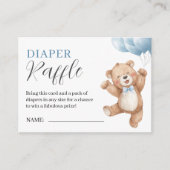 Carte D'accompagnement Teddy Bear Boy Baby Shower Diaper Raffle (Devant)