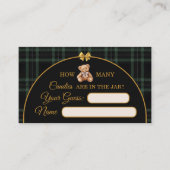 Carte D'accompagnement Teddy Bear Candy Guessing Game Ballot Card Green (Devant)