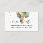 Carte D'accompagnement Teddy Bear Diaper Raffin Sage Baby shower vert (Devant)