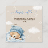 Carte D'accompagnement Teddy Bear Diaper Raffle Baby Boy Douche (Devant)