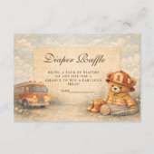 Carte D'accompagnement Teddy Bear Firefighter Diapper Raffle (Devant)