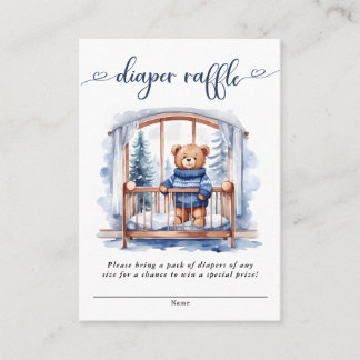 Carte D'accompagnement Teddy Bear Hivernal Baby shower de plongeur Raffle