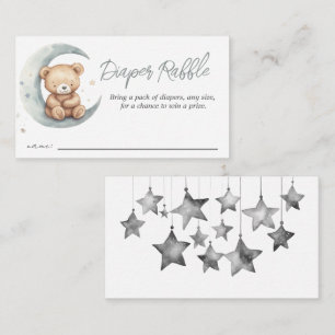 Carte D'accompagnement Teddy Bear Lune Baby shower Déchets Raffin