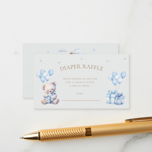 Carte D'accompagnement Teddy Bear Lune Raffle Ticket (Devant/Arrière en situation)