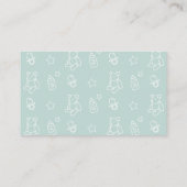 Carte D'accompagnement Teddy Bear Mint Baby shower Déchets Ticekt (Dos)