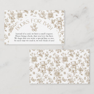 Carte D'accompagnement Teddy Bear Neutral Toile Livres pour Baby shower