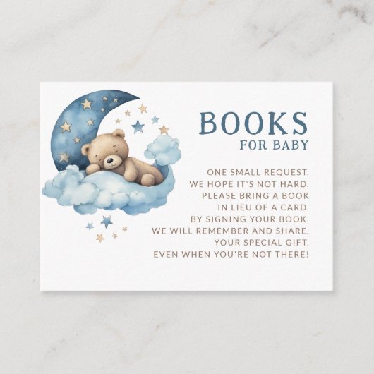 Carte D'accompagnement Teddy Bear Over the Moon Books for Baby (Devant)