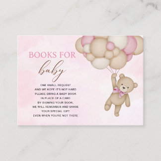 Carte D'accompagnement Teddy Bear Pink Books for Baby