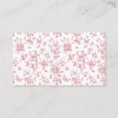 Carte D'accompagnement Teddy Bear Pink Toile Diaper Baby shower Raffin (Dos)
