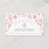 Carte D'accompagnement Teddy Bear Pink Toile Diaper Baby shower Raffin (Devant)