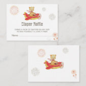 Carte D'accompagnement *~* Teddy Bear Plane Fireworks Diaper Raffin (Devant / Derrière)