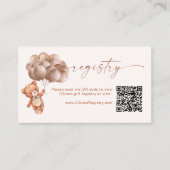 Carte D'accompagnement Teddy Bear Registre du code QR neutre par rapport (Devant)