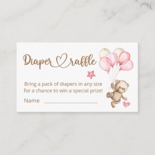 Carte D'accompagnement Teddy Ours Bébé Ours Baby shower Déchets Raffle