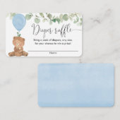 Carte D'accompagnement Teddy ours bleu verdure garçon douche tombola de c (Devant / Derrière)