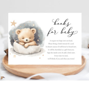 Carte D'accompagnement Teddy ours livres neutres pour le baby shower