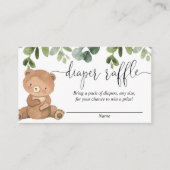 Carte D'accompagnement Teddy ours verdure eucalyptus tombola de couche (Devant)
