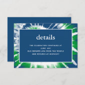 Carte D'accompagnement Teinture bleu et vert Teinture Mitzvah Détails Réc (Devant / Derrière)