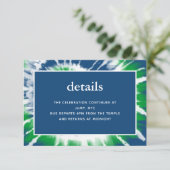 Carte D'accompagnement Teinture bleu et vert Teinture Mitzvah Détails Réc (Debout devant)